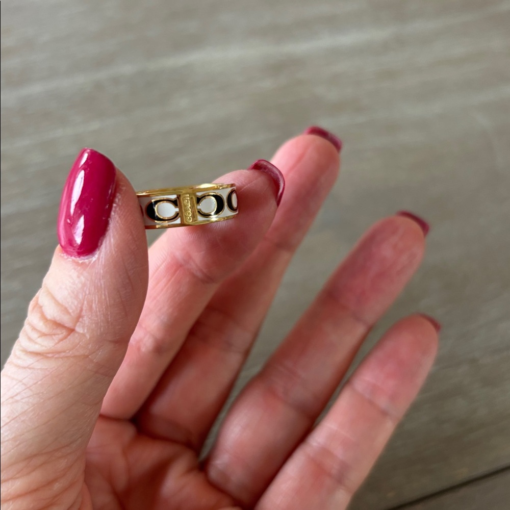 Coach Enamel & Gold Tone Ring - Picture 3 of 4